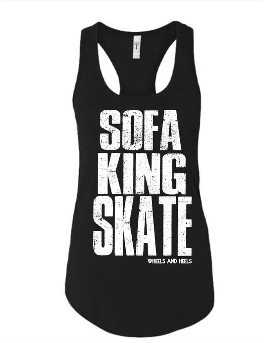 Sofa King Skate Racerback Tank